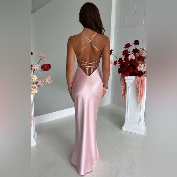 NWT Babyboo Malika Maxi Pink Dress Blush Size XS - Picture 4 of 8